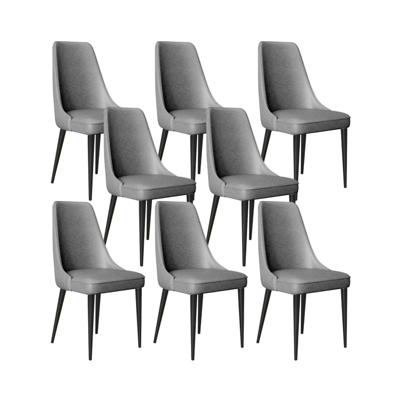 Faux Leather Side Chair Glam Parsons Dining Chair with Gold Legs