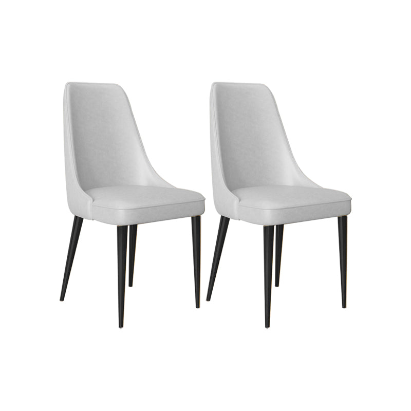 Faux Leather Side Chair Glam Parsons Dining Chair with Gold Legs