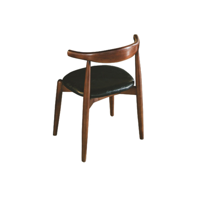 Upholstered Dining Chairs Faux Leather Armless Chairs with Wood Base