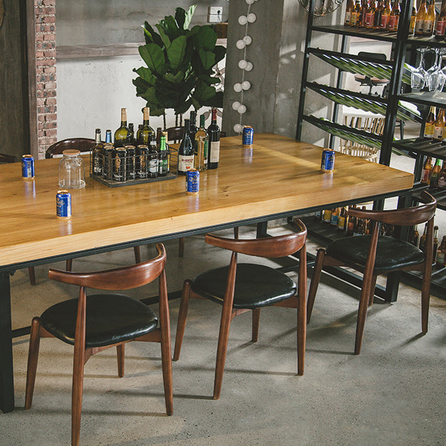 Upholstered Dining Chairs Faux Leather Armless Chairs with Wood Base