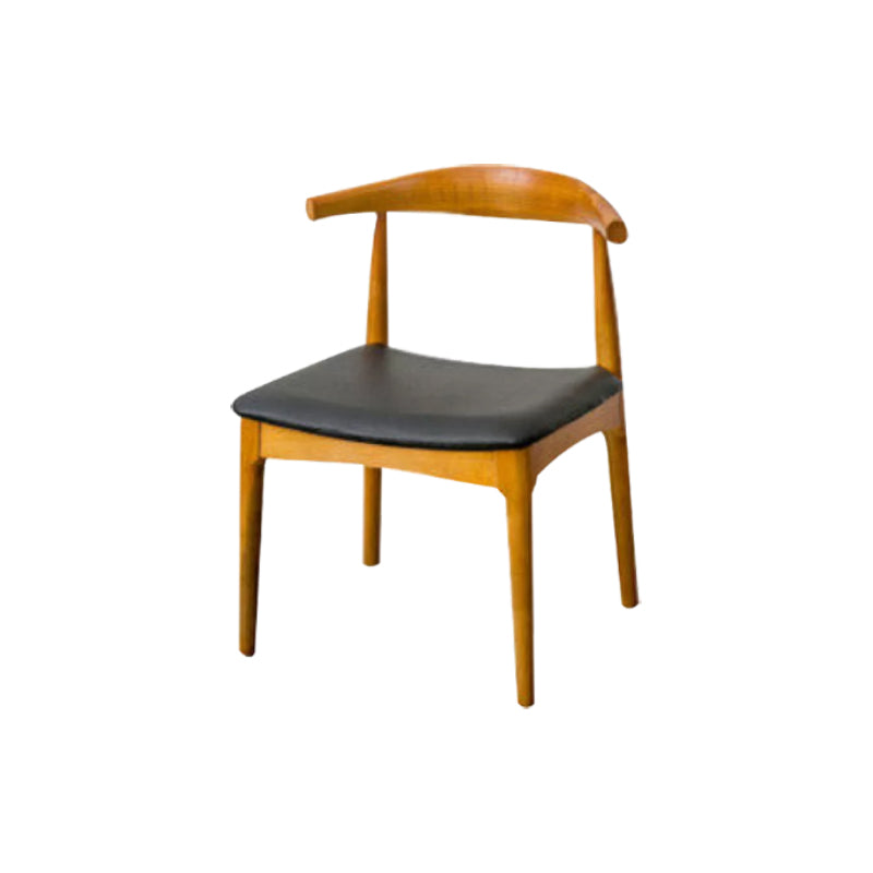 Upholstered Dining Chairs Faux Leather Armless Chairs with Wood Base