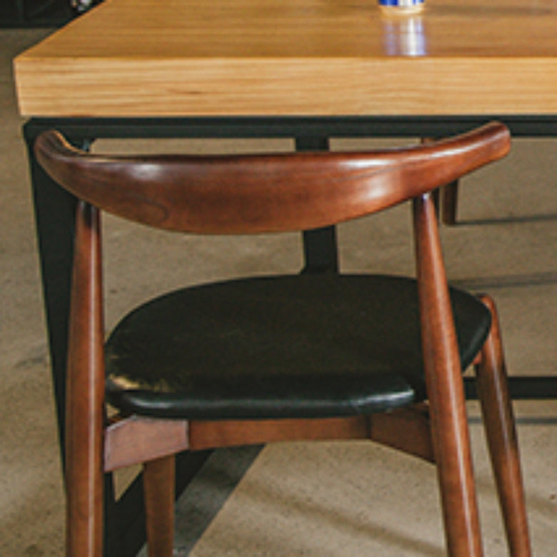Upholstered Dining Chairs Faux Leather Armless Chairs with Wood Base