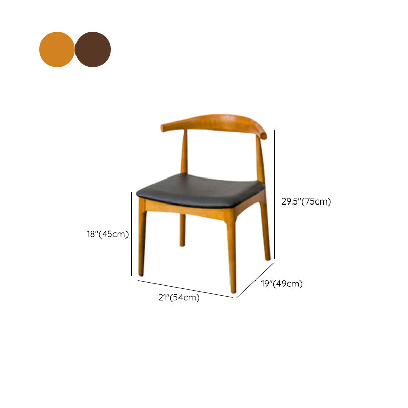 Upholstered Dining Chairs Faux Leather Armless Chairs with Wood Base