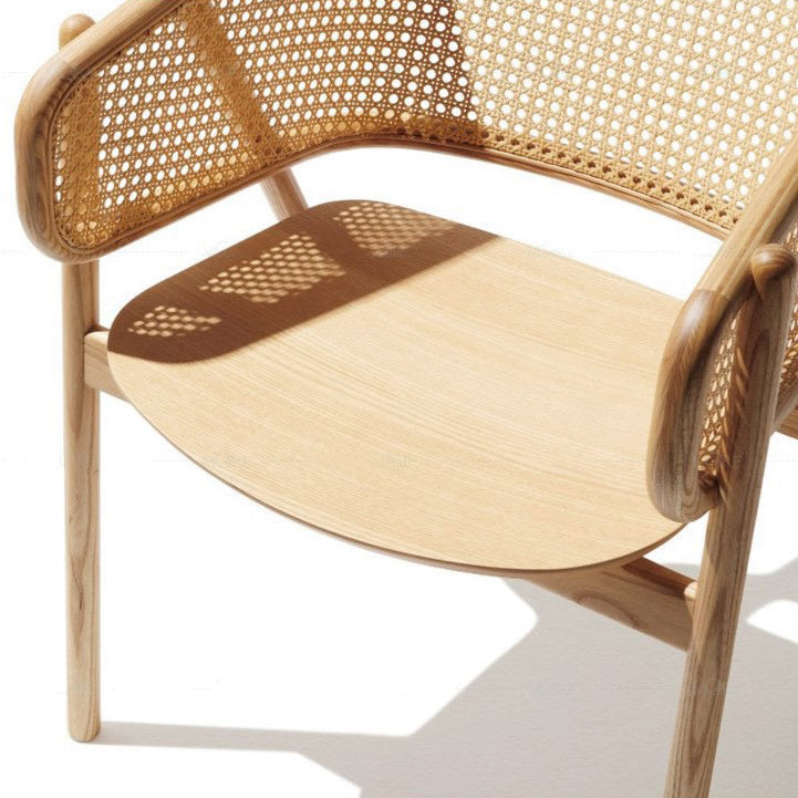 Solid Wood Arm Chair Modern Open Back Dining Chair for Living Room