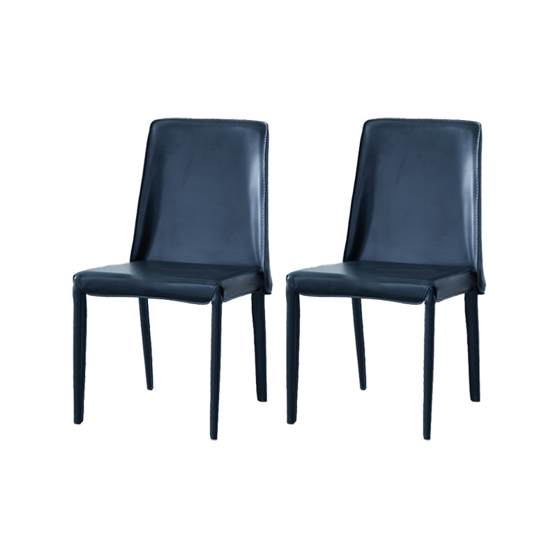 Contemporary Kitchen Dining Chairs Armless Faux Leather Dining Chairs