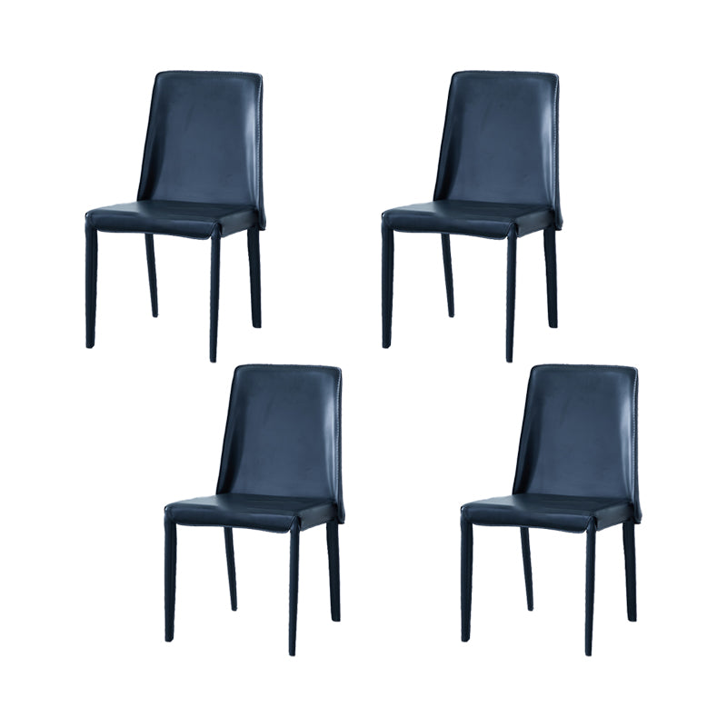 Contemporary Kitchen Dining Chairs Armless Faux Leather Dining Chairs