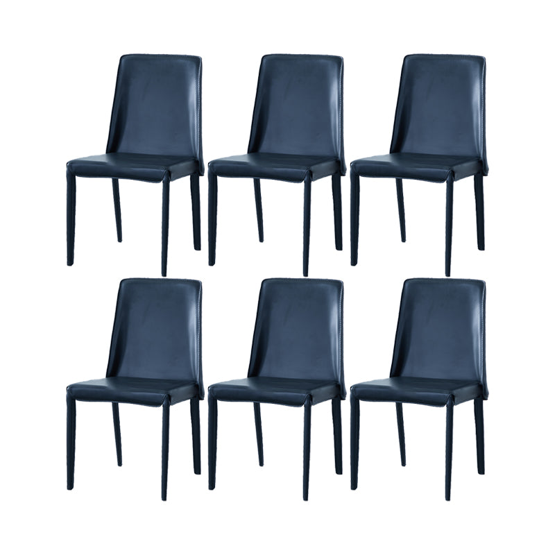 Contemporary Kitchen Dining Chairs Armless Faux Leather Dining Chairs