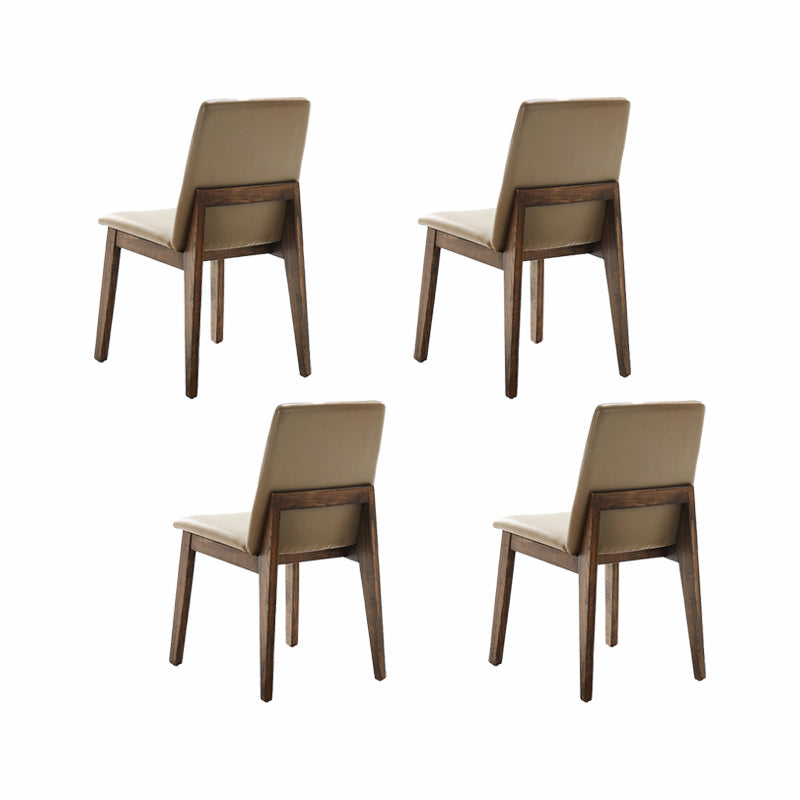 Contemporary Kitchen Dining Chairs Armless Faux Leather Dining Chairs