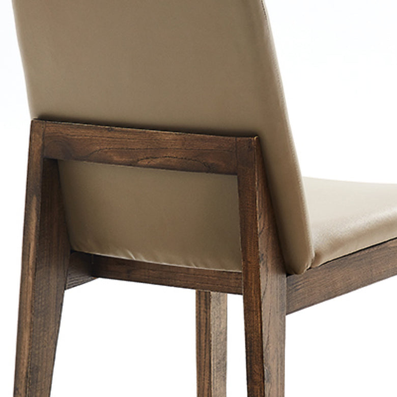 Contemporary Kitchen Dining Chairs Armless Faux Leather Dining Chairs