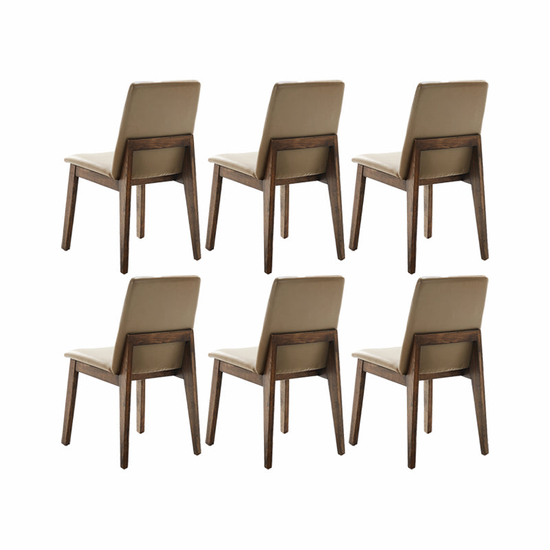 Contemporary Kitchen Dining Chairs Armless Faux Leather Dining Chairs