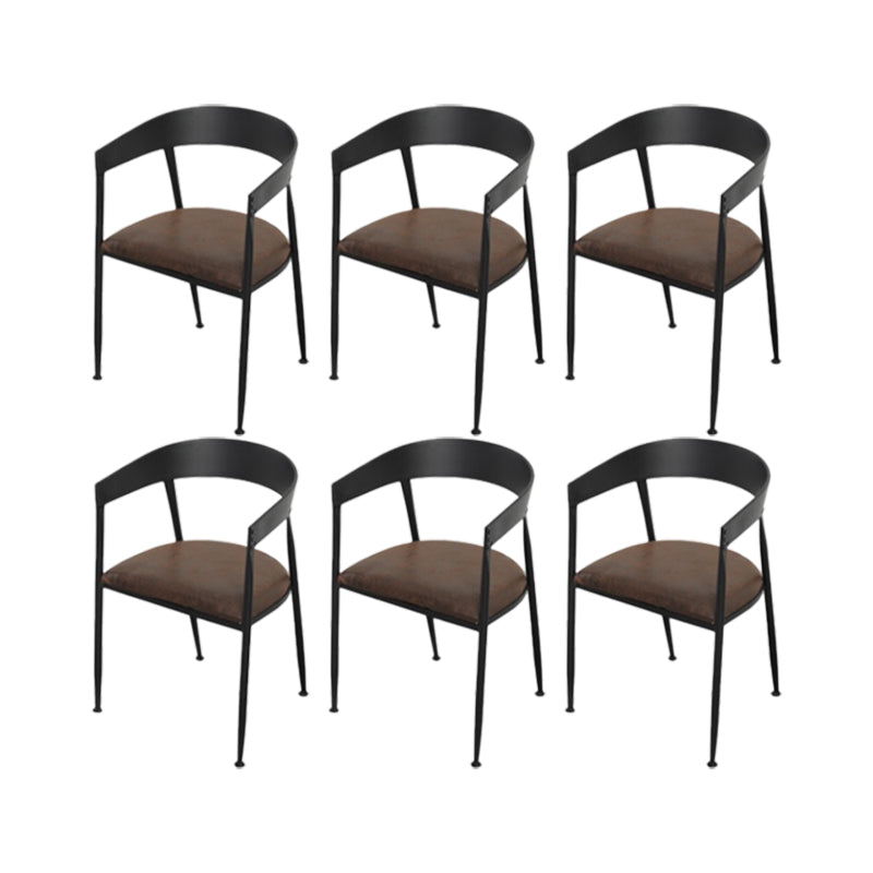 Solid Wood Dining Chairs Slat Back Arm Chair with Metal Base
