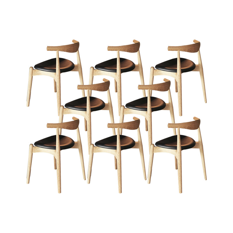 Faux Leather Kitchen Dining Chairs Upholstered Chairs with Wood Base