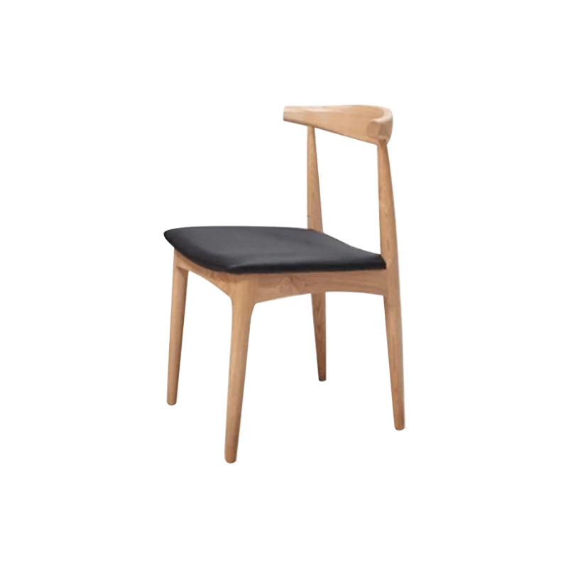 Contemporary Kitchen Dining Chairs Faux Leather Chairs with Wood Base