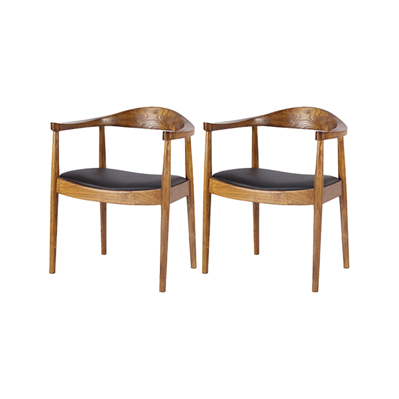 Contemporary Kitchen Dining Chairs Faux Leather Chairs with Wood Base