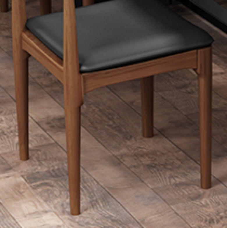 Contemporary Kitchen Dining Chairs Faux Leather Chairs with Wood Base