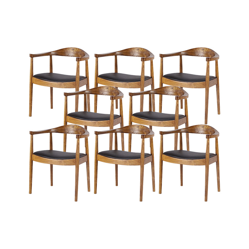 Contemporary Kitchen Dining Chairs Faux Leather Chairs with Wood Base
