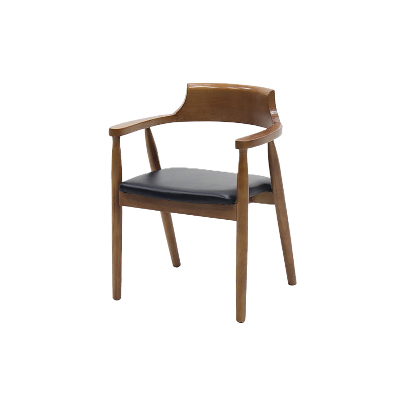 Contemporary Kitchen Dining Chairs Faux Leather Chairs with Wood Base
