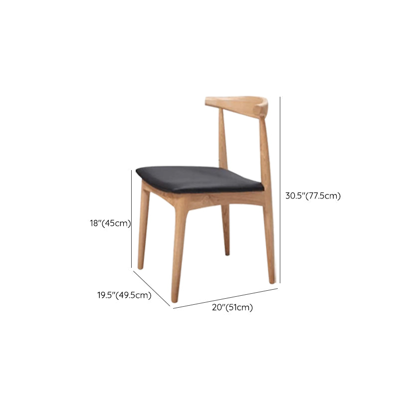 Contemporary Kitchen Dining Chairs Faux Leather Chairs with Wood Base