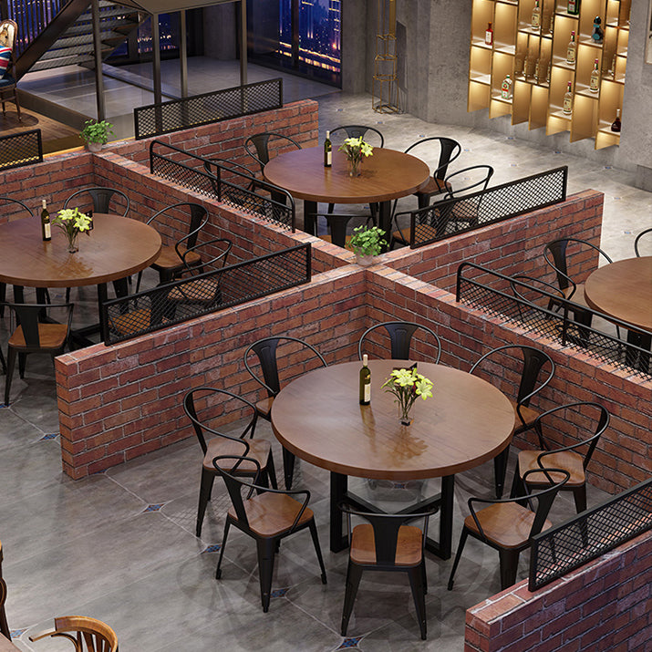 Solid Wood Dining Chairs Contemporary Arm Chairs with Metal Base