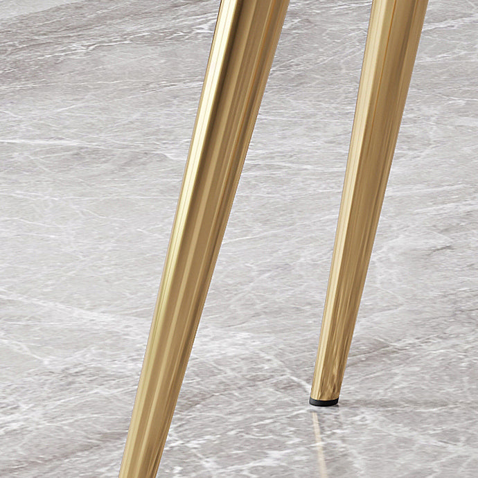 Leather Side Chair Glam Gold Base Dining Chair for Living Room