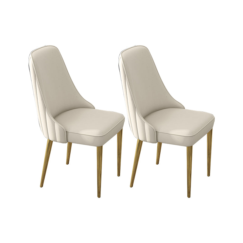 Glam Style Side Chair PU Leather Dining Chair for Living Room