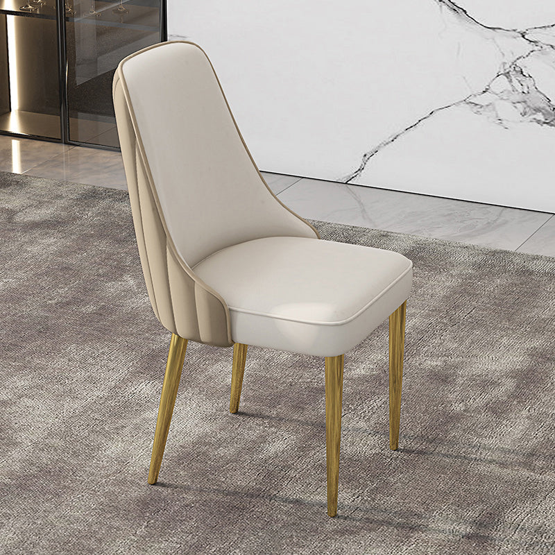 Glam Style Side Chair PU Leather Dining Chair for Living Room