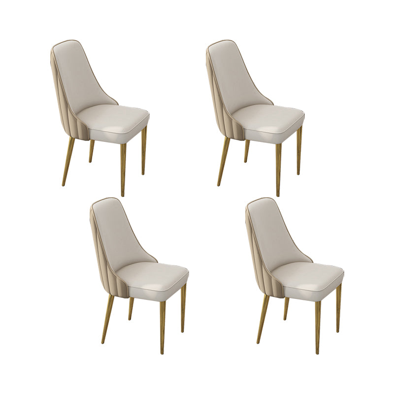 Glam Style Side Chair PU Leather Dining Chair for Living Room