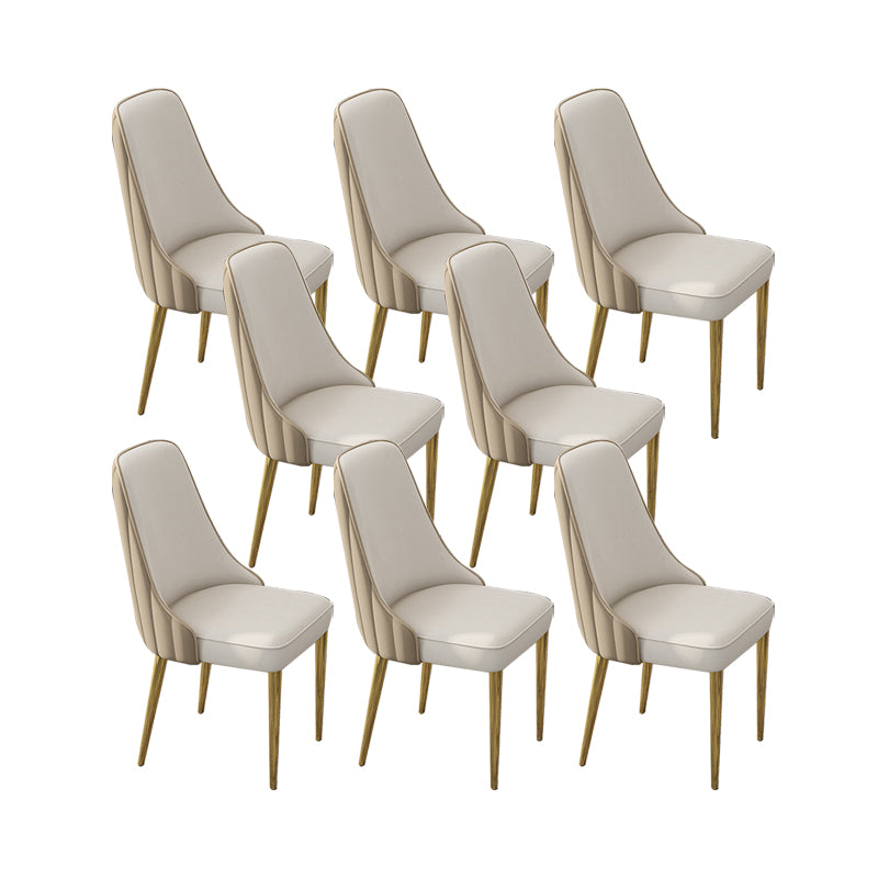 Glam Style Side Chair PU Leather Dining Chair for Living Room