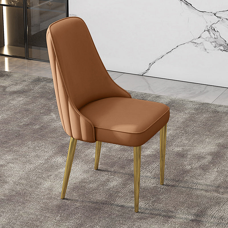 Glam Style Side Chair PU Leather Dining Chair for Living Room