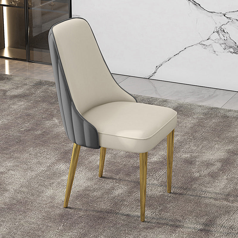 Glam Style Side Chair PU Leather Dining Chair for Living Room