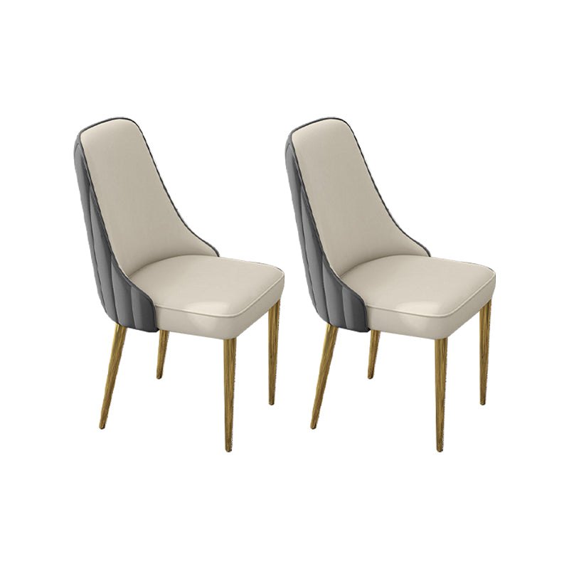 Glam Style Side Chair PU Leather Dining Chair for Living Room