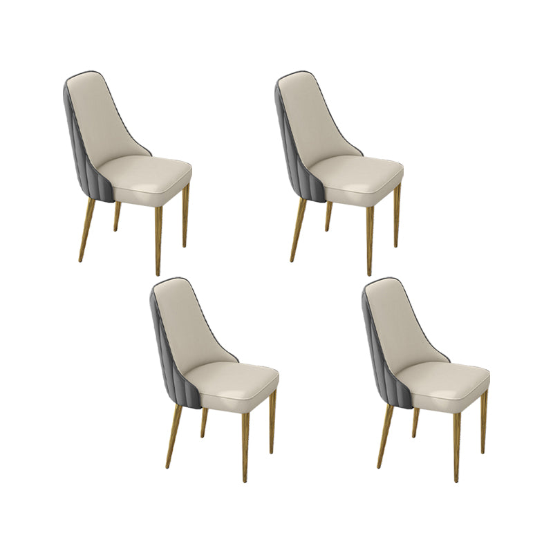 Glam Style Side Chair PU Leather Dining Chair for Living Room