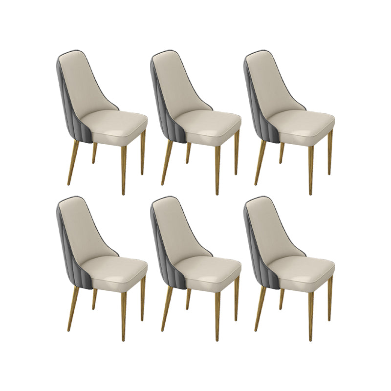 Glam Style Side Chair PU Leather Dining Chair for Living Room