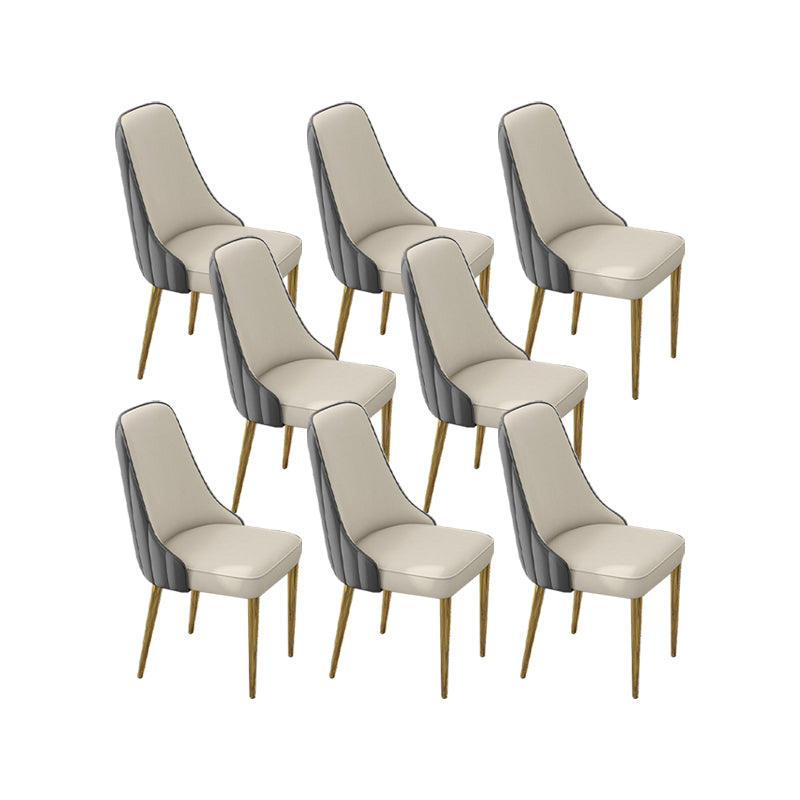 Glam Style Side Chair PU Leather Dining Chair for Living Room