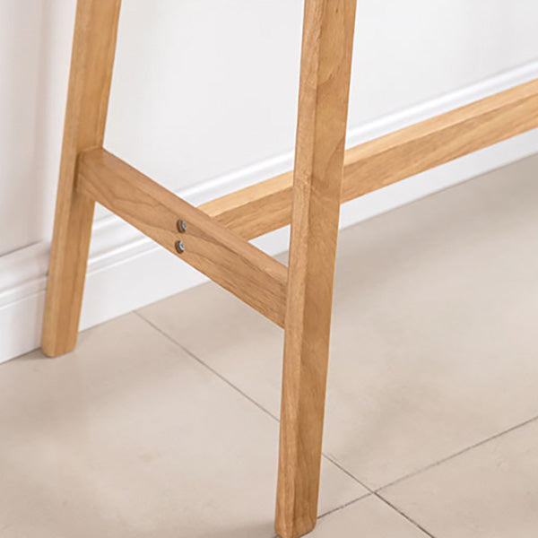 Rectangle Solid Wood Counter Height Table Modern Trestle Base in Brown and Natural