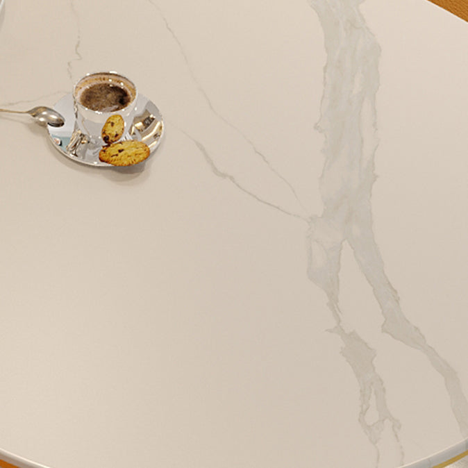 Modern Stone and Iron Counter Height Table Free Form Bar Table with 3 Legs