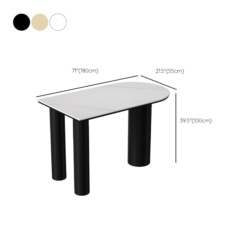 Modern Stone and Iron Counter Height Table Free Form Bar Table with 3 Legs
