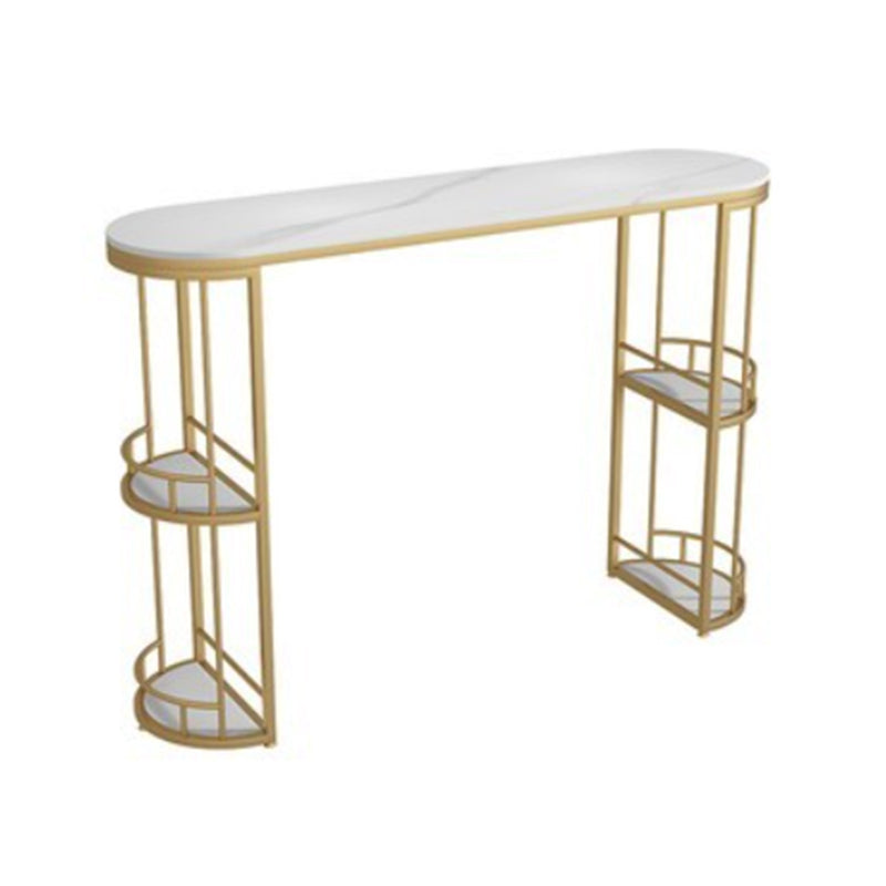 Double Storage Base Bar Dining Table Modern Oval Bar Dining Table