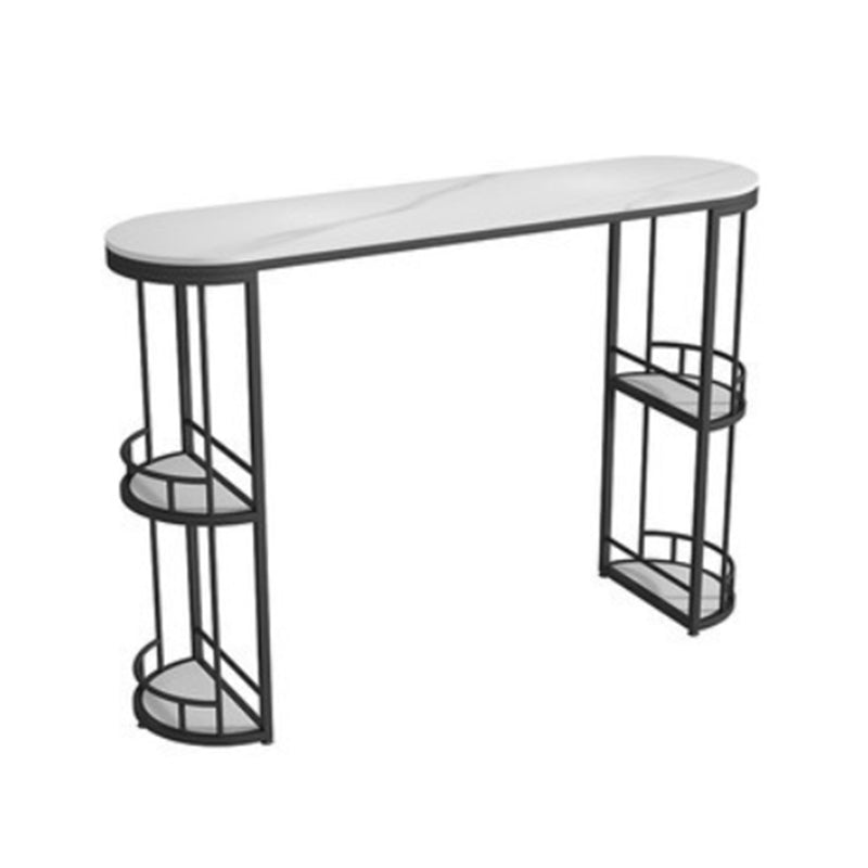 Double Storage Base Bar Dining Table Modern Oval Bar Dining Table