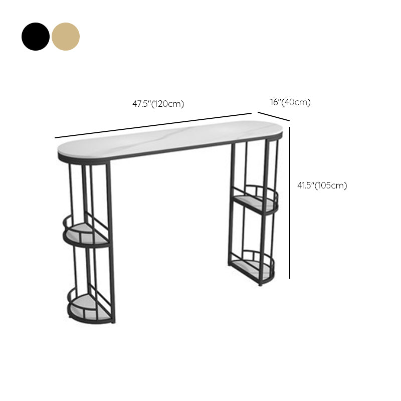 Double Storage Base Bar Dining Table Modern Oval Bar Dining Table