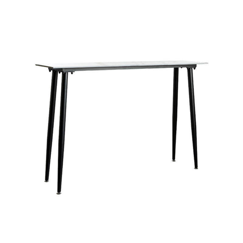 Industrial Rectangle Bar Dining Table Stone Top Bar Table with 4 Legs