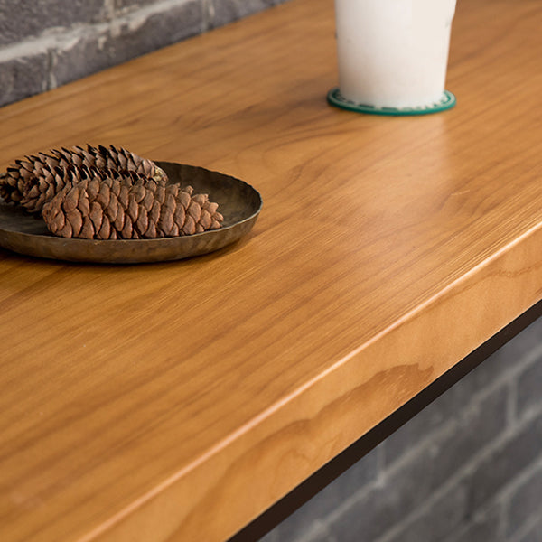 Industrial Rectangle Bar Height Table Solid Wood Bar Table with Trestle Base