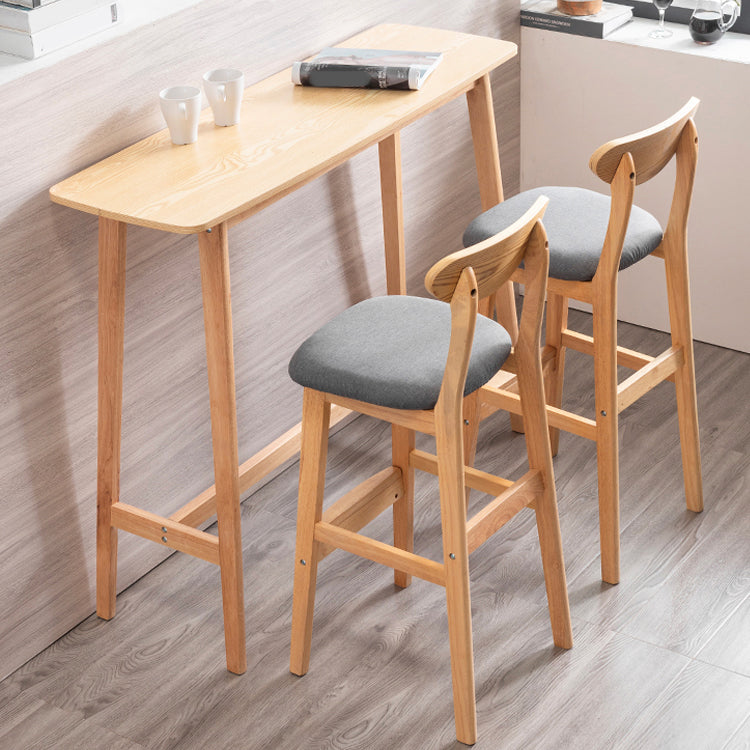 Rectangle Wood Counter Height Dining Table Contemporary Trestle Base Bar Table