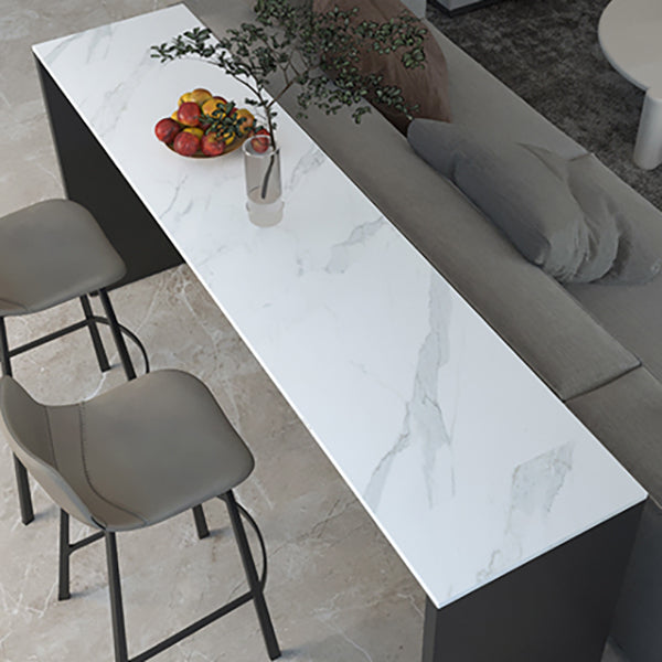 Industrial Style Bar Table Rectangle Stone Fixed Bistro Bar Desk for Indoor