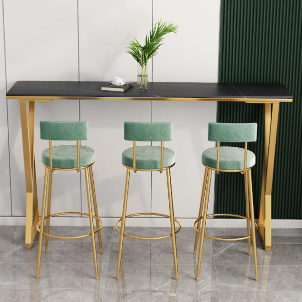 Glam Style Bar Table Rectangle Stone Bar Dining Table for Home