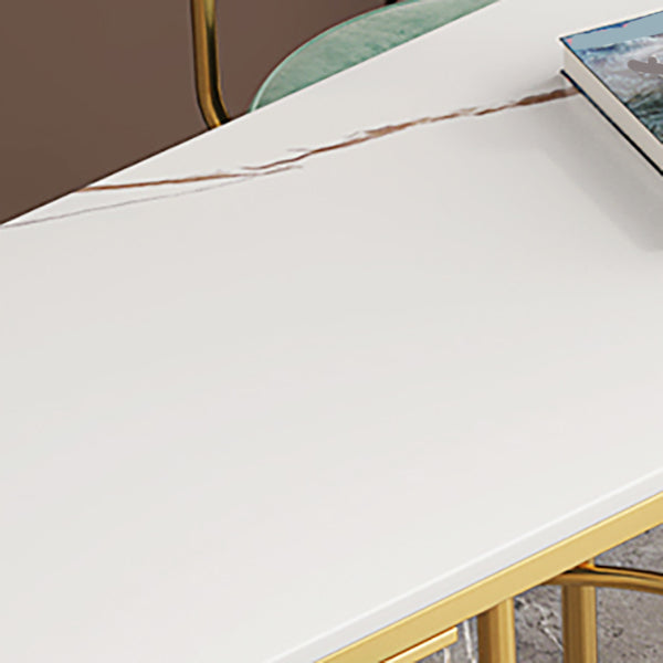 Glam Style Bar Table Rectangle Stone Bar Dining Table for Home