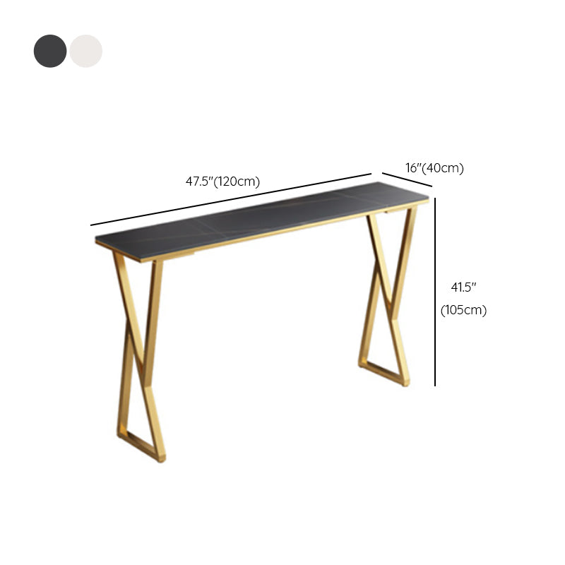 Glam Style Bar Table Rectangle Stone Bar Dining Table for Home