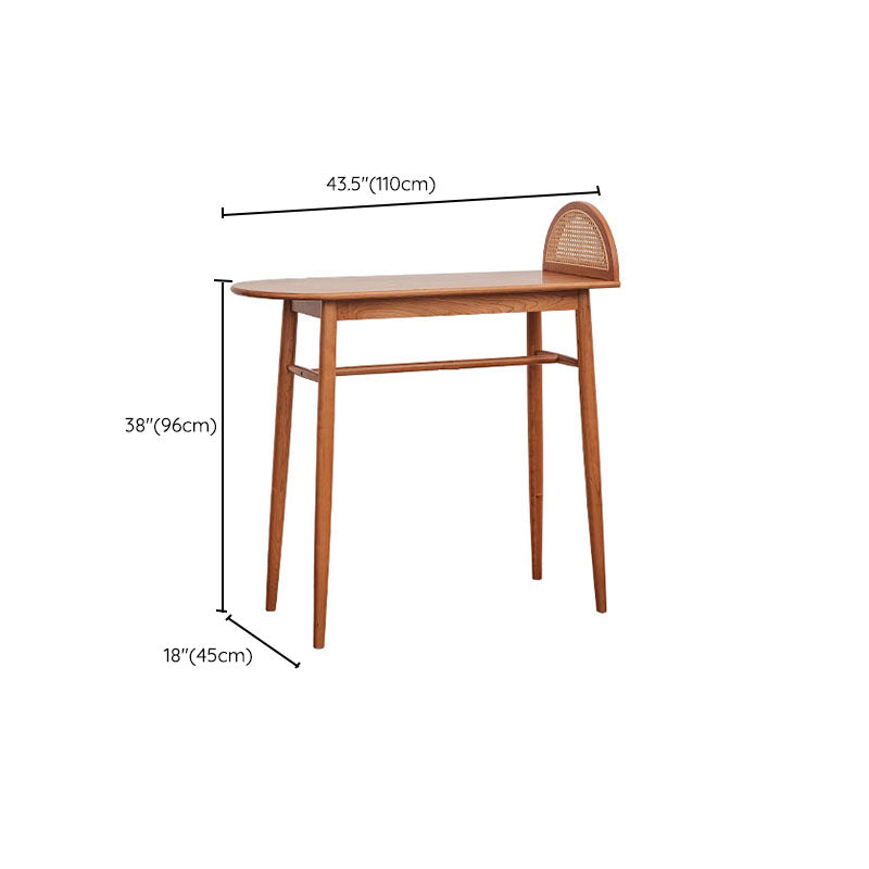 Modern Solid Wood Bar Table Set 1/2/3 Pcs Oval Bar Table and Stools in Brown