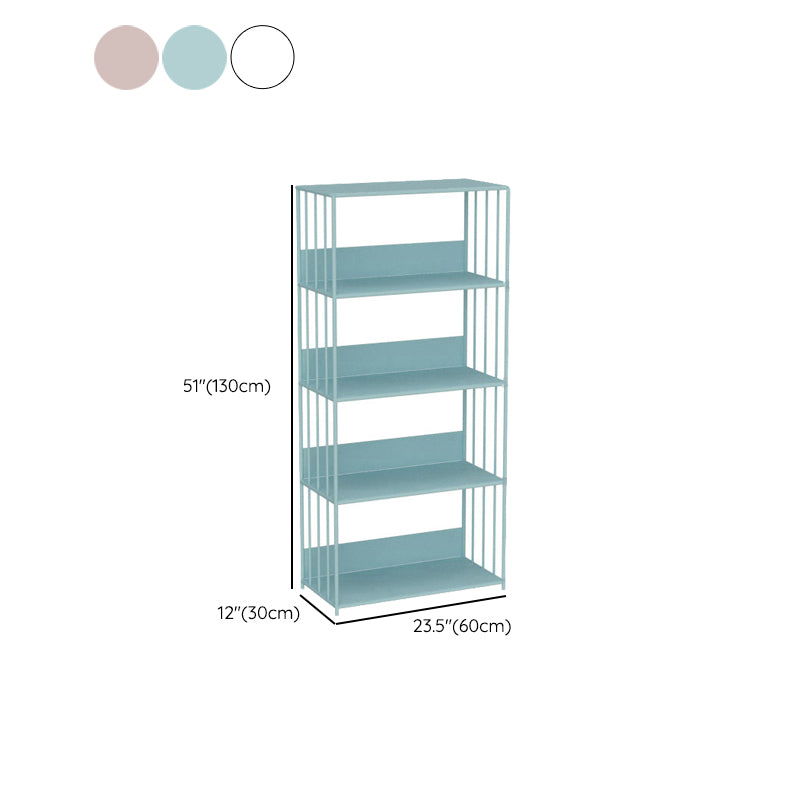 Standard Metal Bookshelf Scandinavian Open Back Bookcase with Shelves