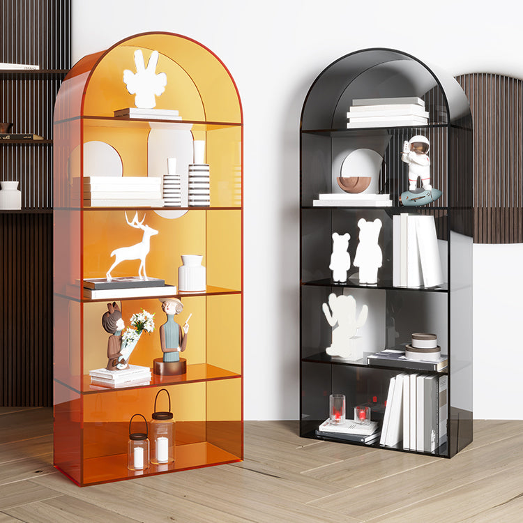 Closed Back Standard Bookshelf Acrylic Bookcase with Rectangular Shelves